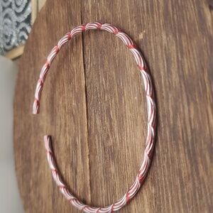 Velvet candy cane‎ cuff bracelet B0615